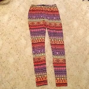 Printed Geometric multi-colored Leggings Small